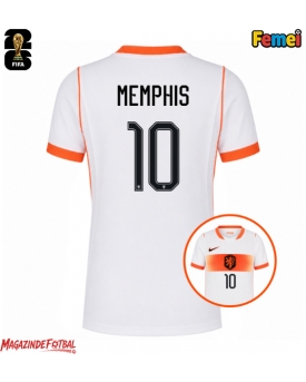 Țările de Jos Memphis Depay #10 Echipament de Fotbal Replică Mondial 2026 Femei Deplasare Țările de Jos Memphis Depay #10 Echipament de Fotbal Replică Mondial 2026 Femei Deplasare